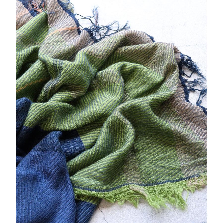 tamaki niime 播州織 ウールコットンショールL roots shawl BIG一重