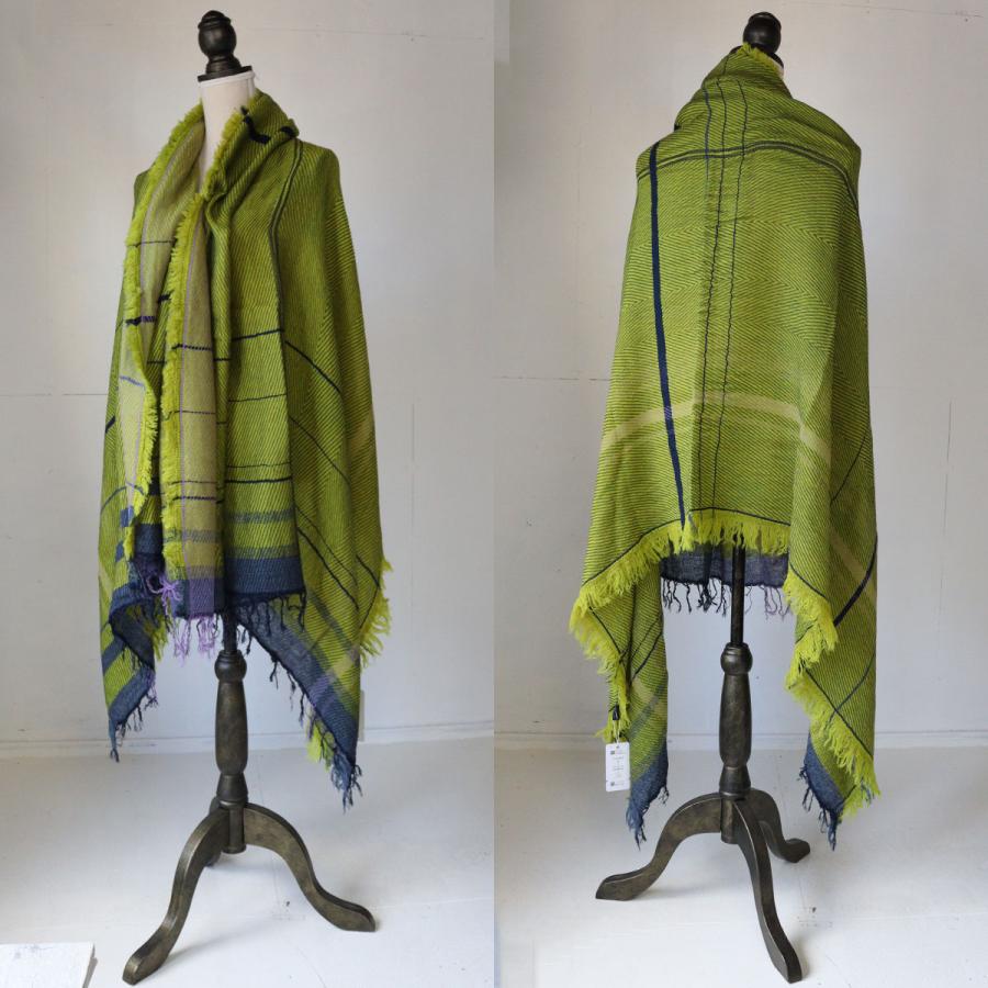 tamaki niime 播州織 ウールコットンショールL roots shawl BIG一重