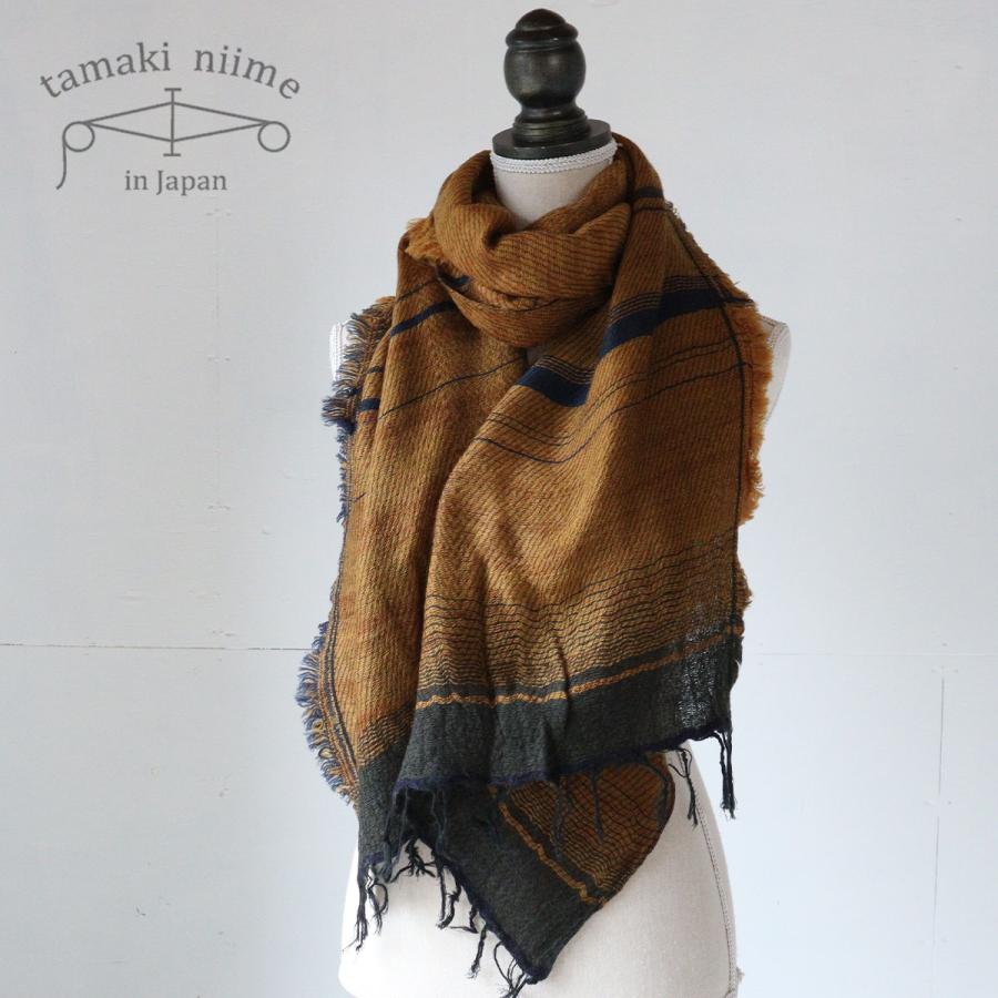 tamaki niime 播州織 ウールコットンショールM roots shawl MIDDLE 55