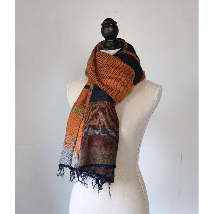tamaki niime 播州織 ウールコットンショールM roots shawl MIDDLE 55