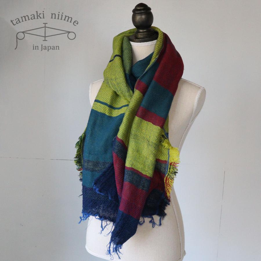 tamaki niime 播州織 ウールコットンショールM roots shawl MIDDLE 55