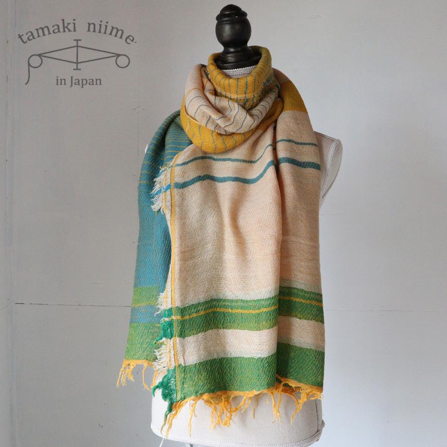 tamaki niime 播州織 ウールコットンショールM roots shawl MIDDLE 55