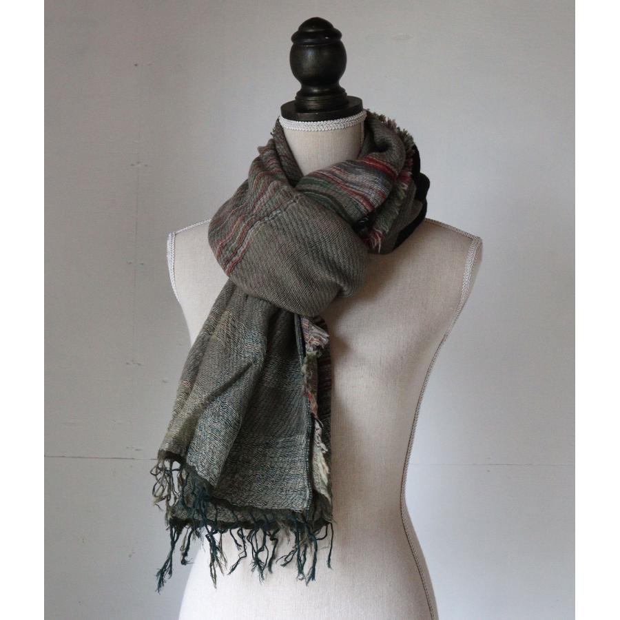 tamaki niime 播州織 ウールコットンショールM roots shawl MIDDLE 55