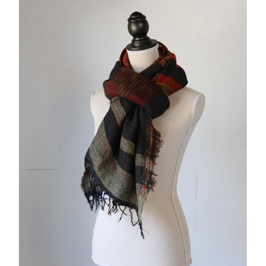 tamaki niime 播州織 ウールコットンショールM roots shawl MIDDLE 55