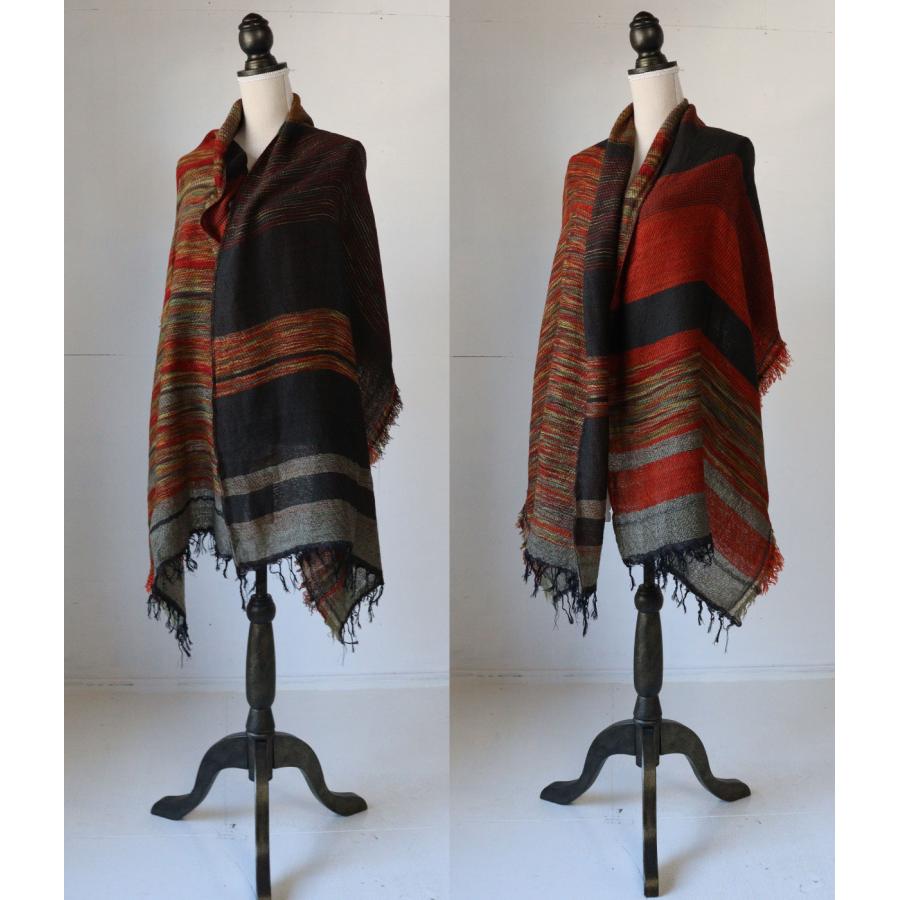 tamaki niime 播州織 ウールコットンショールM roots shawl MIDDLE 55