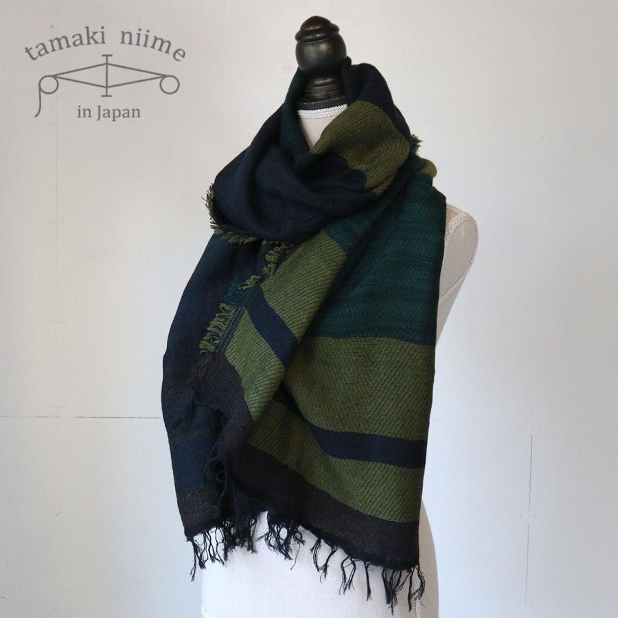 tamaki niime 播州織 ウールコットンショールM roots shawl MIDDLE 55
