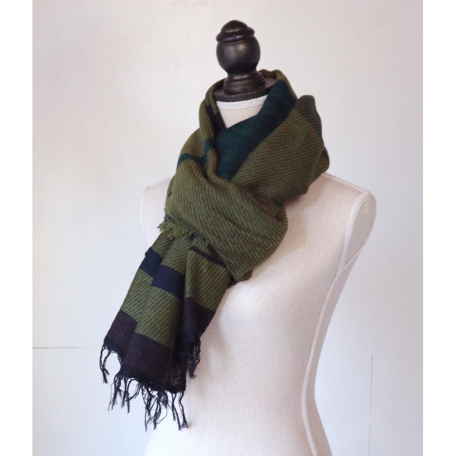 tamaki niime 播州織 ウールコットンショールM roots shawl MIDDLE 55