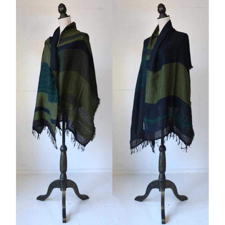tamaki niime 播州織 ウールコットンショールM roots shawl MIDDLE 55
