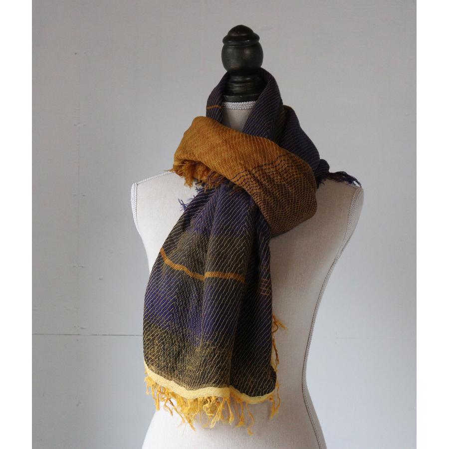 tamaki niime 播州織 ウールコットンショールM roots shawl MIDDLE 55