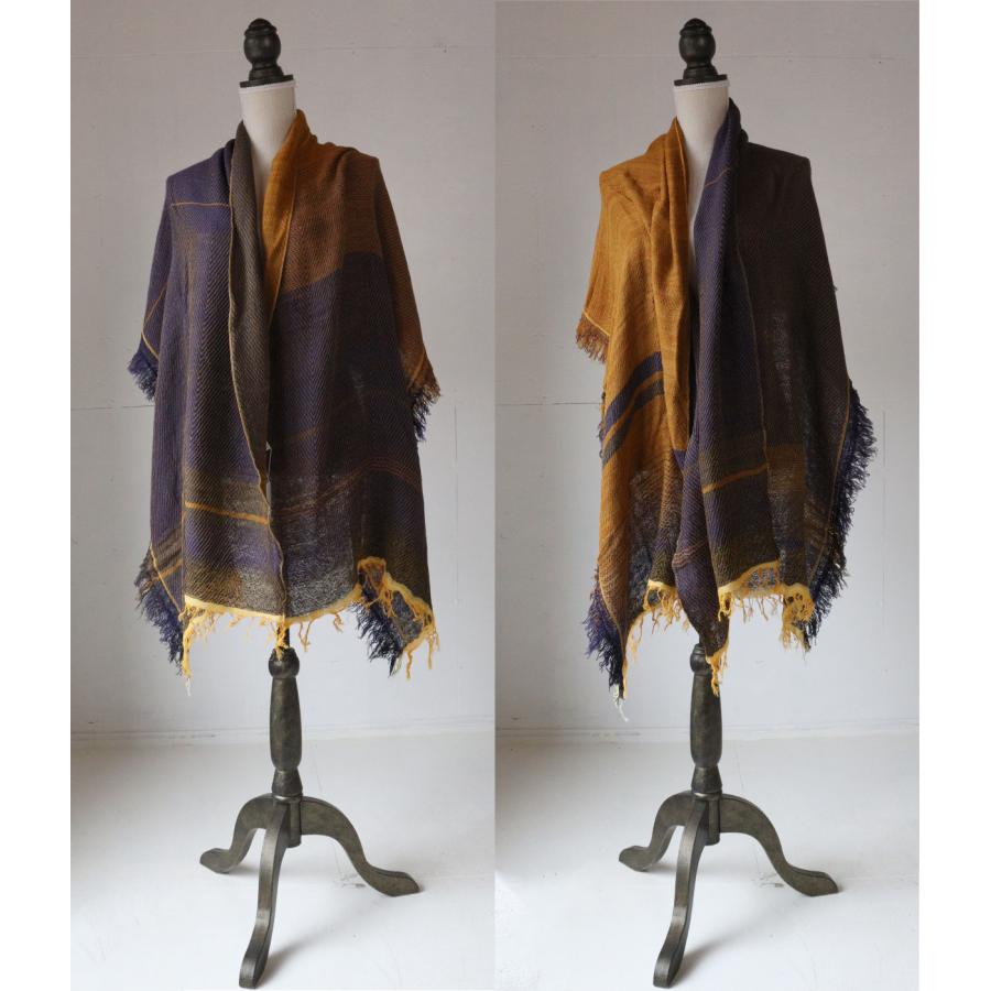 tamaki niime 播州織 ウールコットンショールM roots shawl MIDDLE 55