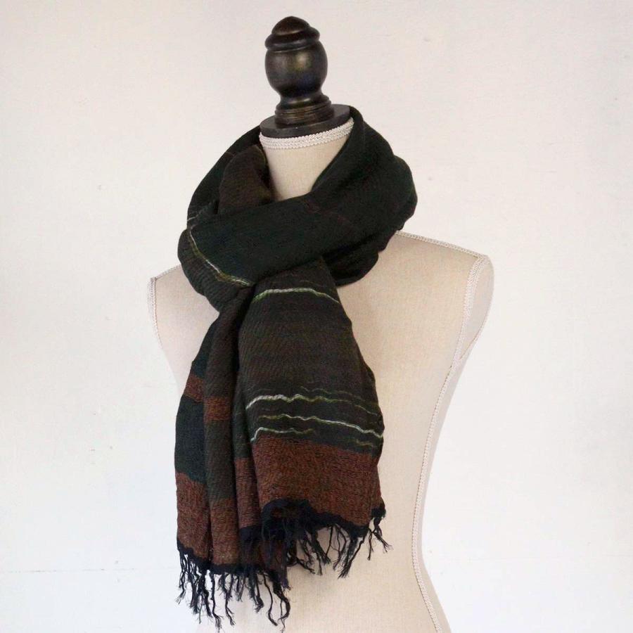 tamaki niime 播州織 ウールコットンショールM roots shawl MIDDLE 55