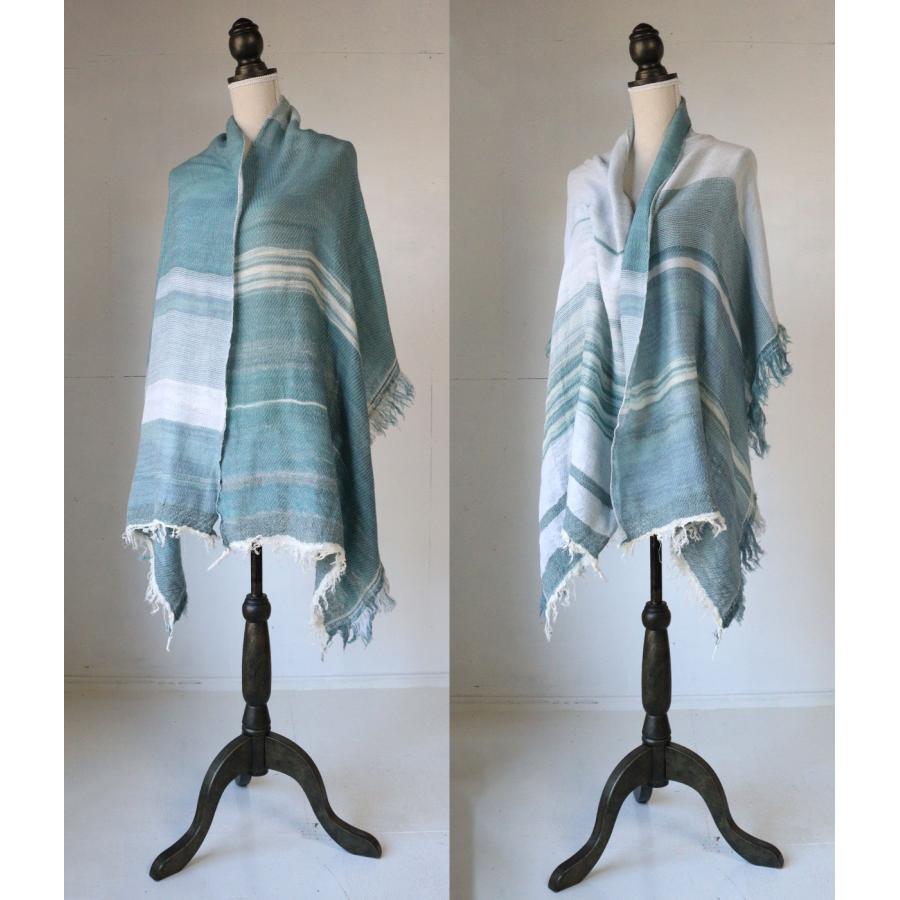 tamaki niime 播州織 ウールコットンショールM roots shawl MIDDLE 55