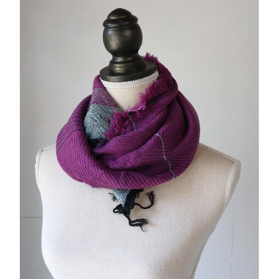 tamaki niime 播州織 ウールコットンショールS roots shawl SMALL 55