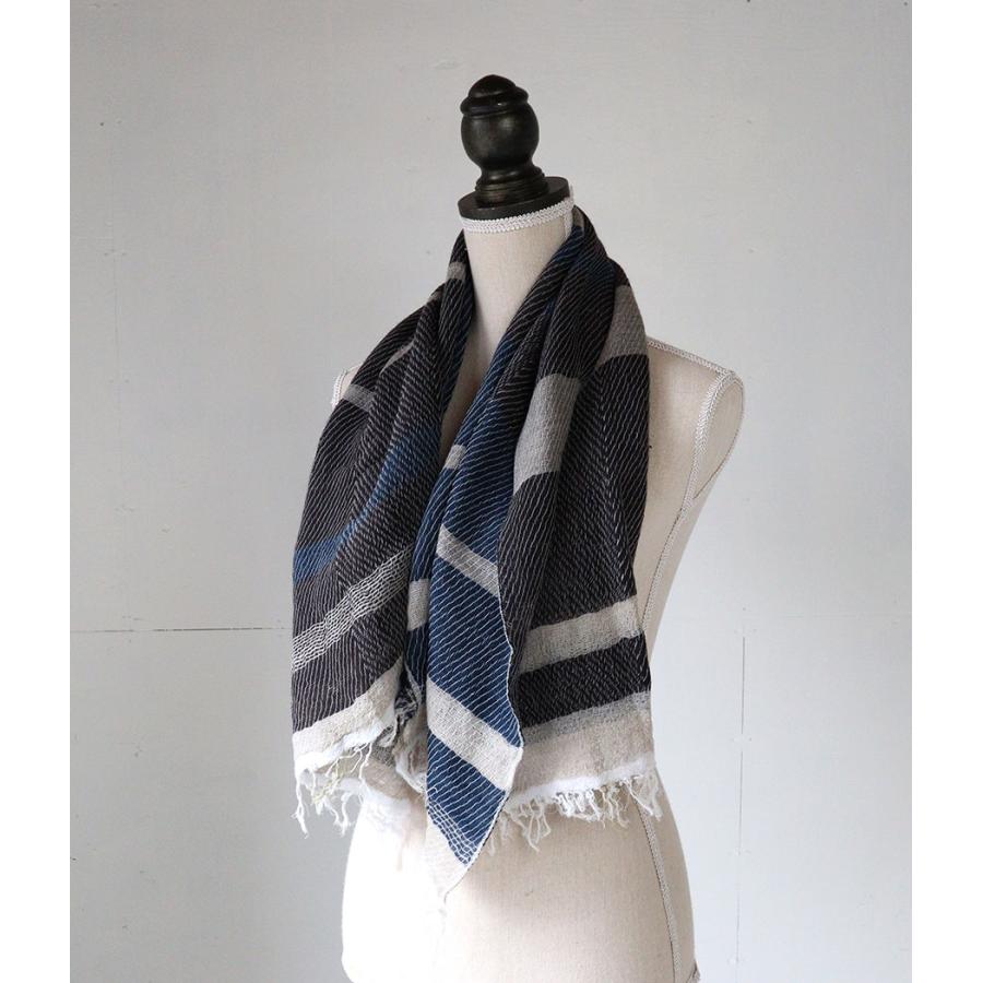 tamaki niime 播州織 ウールコットンショールS roots shawl SMALL 55
