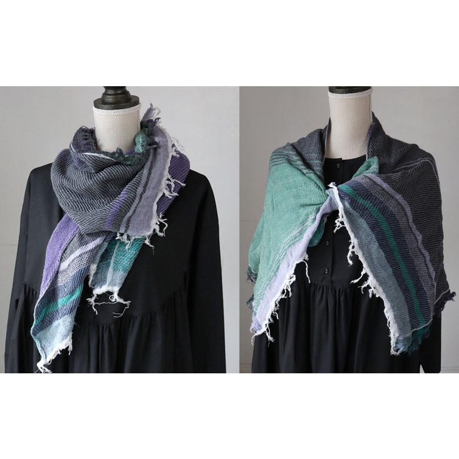 tamaki niime 播州織 ウールコットンショールS roots shawl SMALL 55