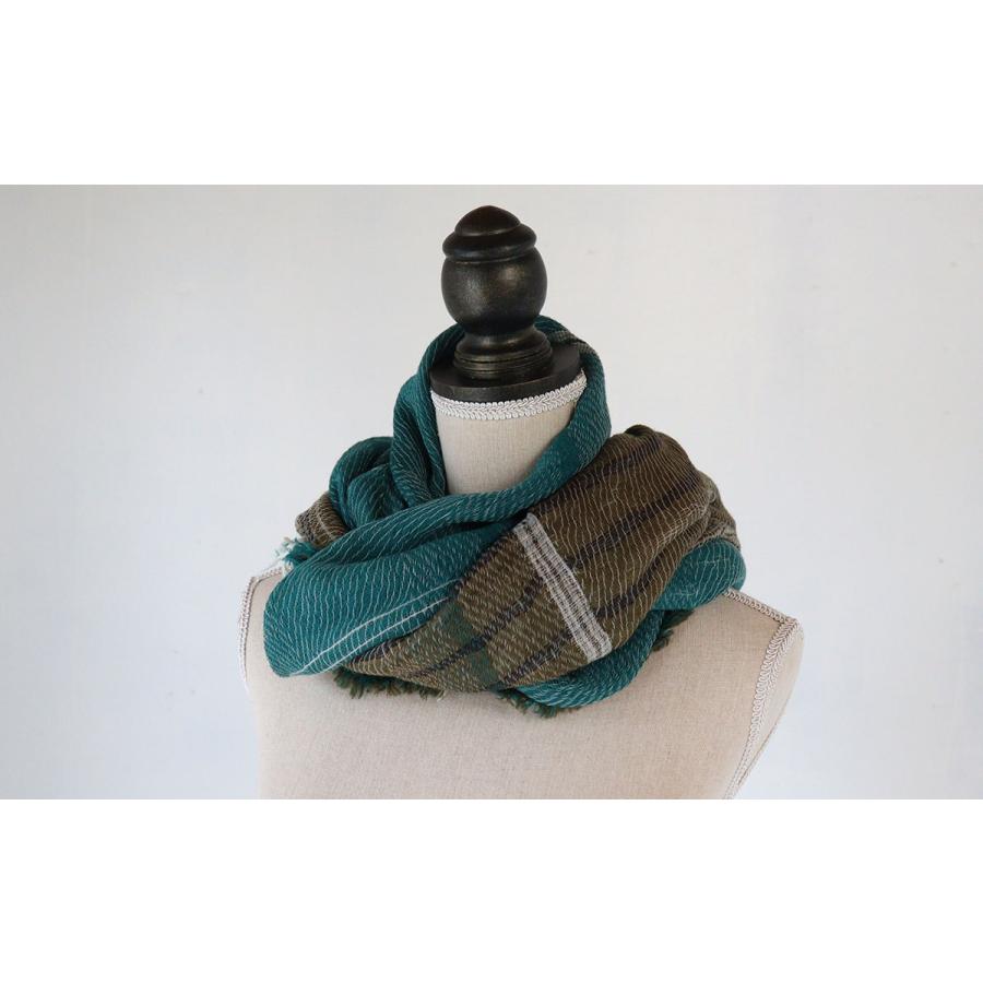 tamaki niime 播州織 ウールコットンショール スクエア roots shawl