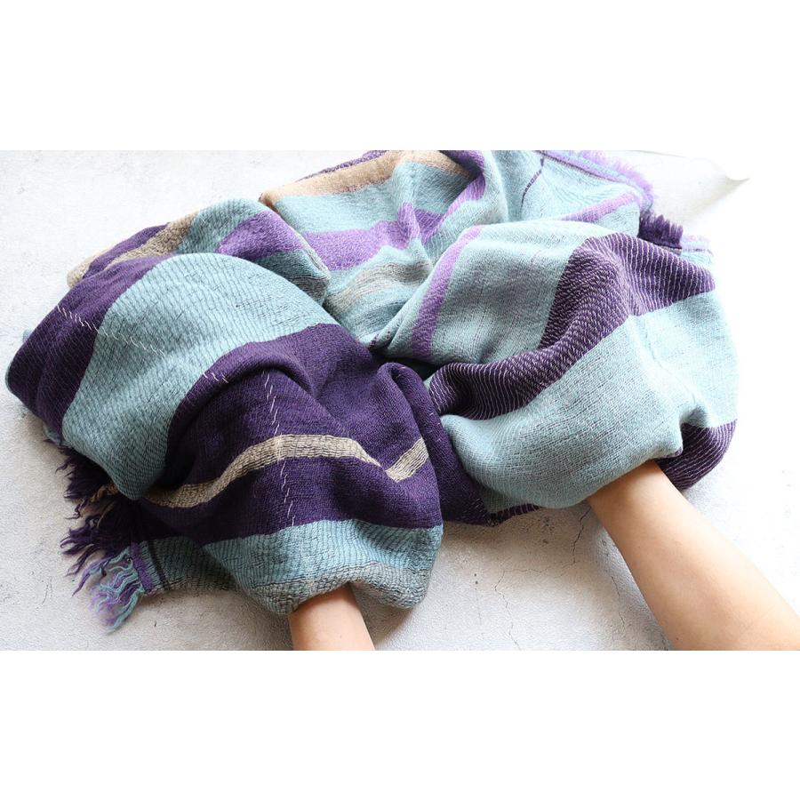 tamaki niime 播州織 ウールコットンショール スクエア roots shawl
