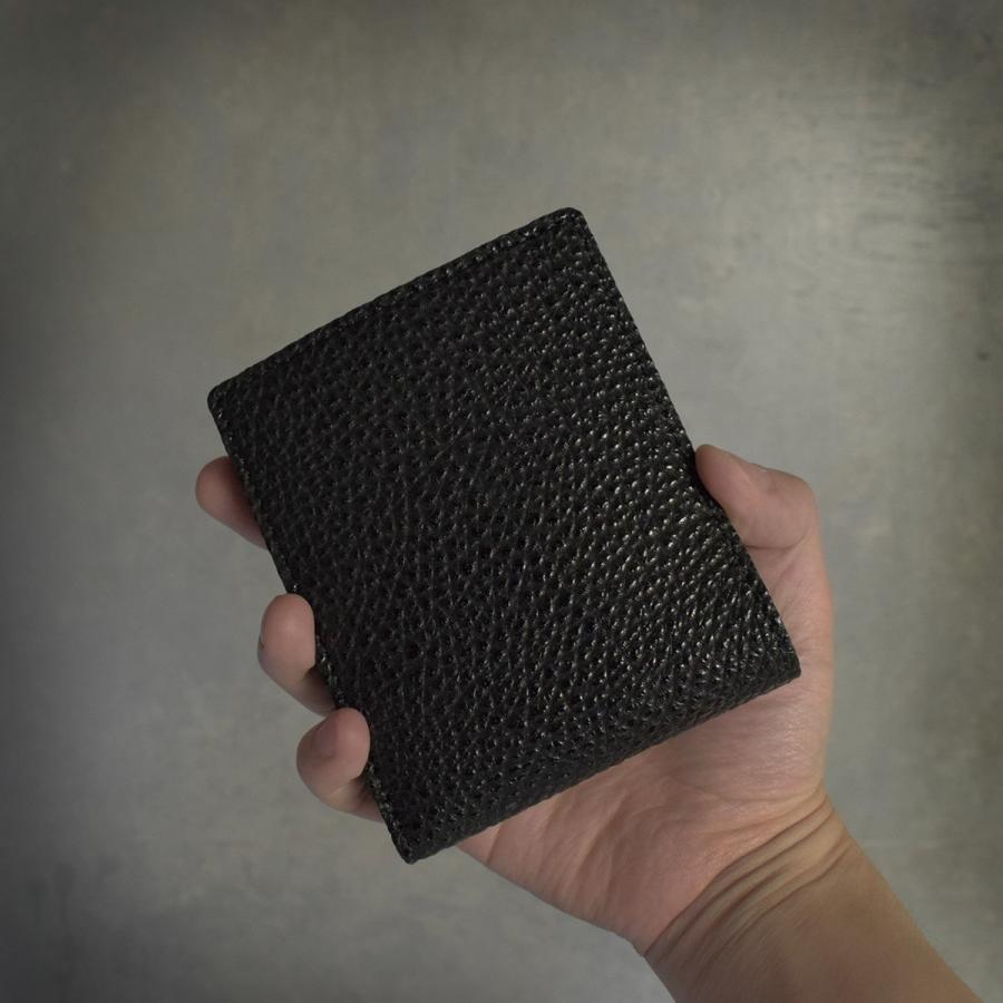 姫路黒桟革 「極」革 二つ折り財布 ZOO ズー メンズ zbf-012