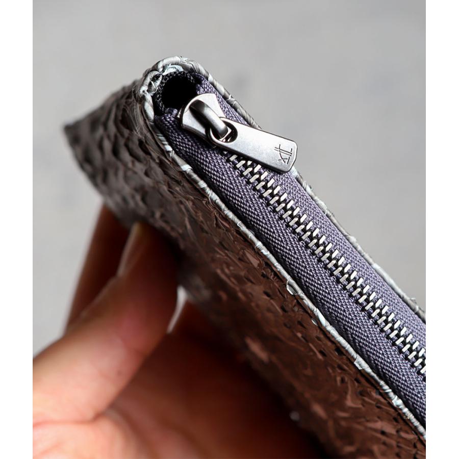 ZOO ズー 墨流し染め 蛇革 ダイヤモンドパイソン L字ファスナー