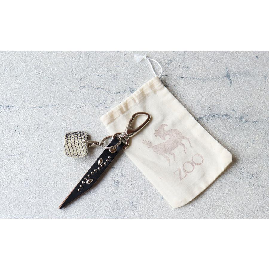 スタッズ手打ちキーリング トカゲ ZOO ズー メンズ 鍵 zk-032-10-bk