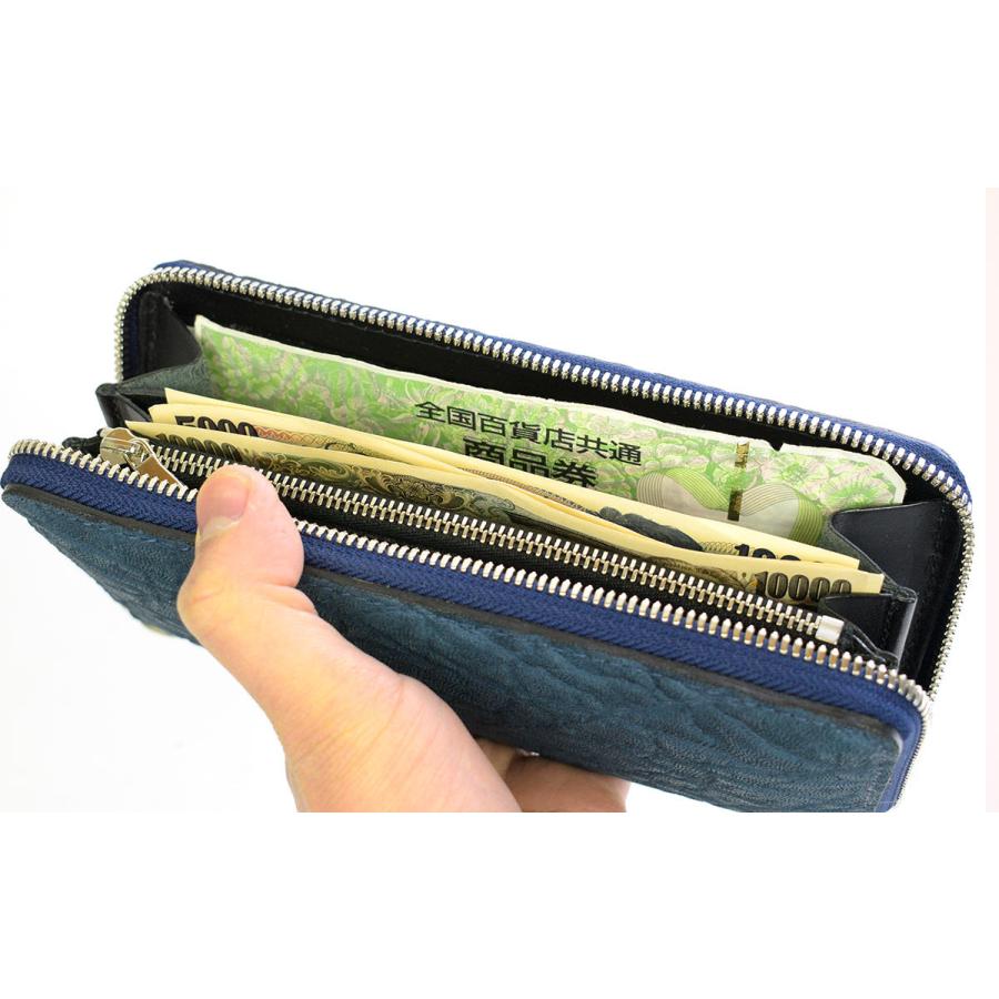 象皮　財布　エレファント　レザー　ラウンドファスナー　ラウンドジップウォレット エレファントレザー 象革 長財布 ラウンドファスナー ZOO ズー