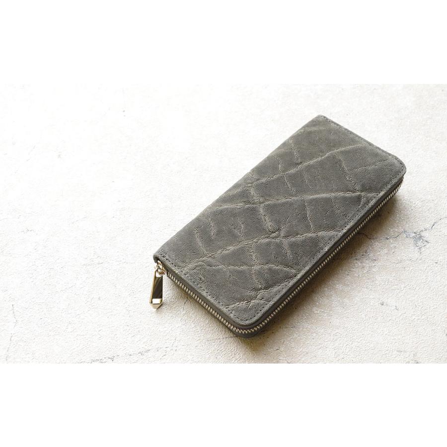 エレファントレザー 象革 長財布 ラウンドファスナー シングル  