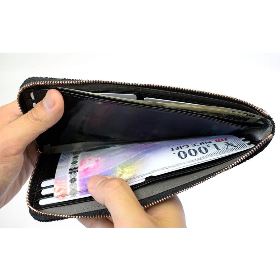 エレファントレザー 象革 長財布 L字ファスナー 薄型 ZOO ズー メンズ