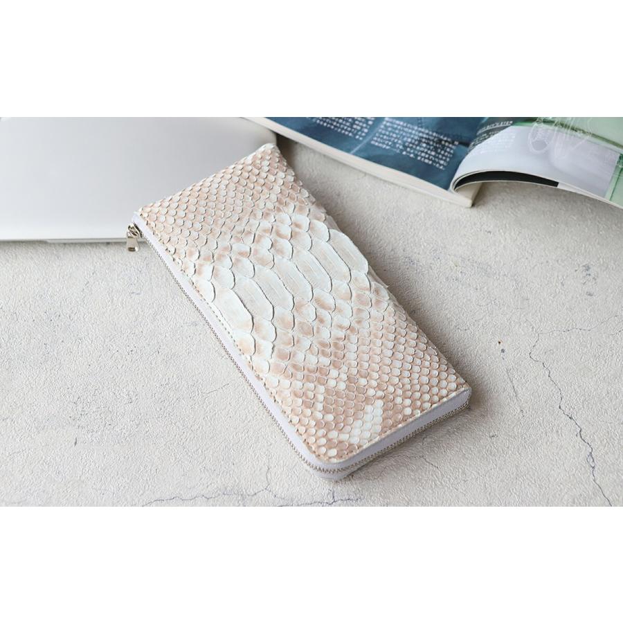 ZOO ズー 蛇革 白 ダイヤモンドパイソン L字ファスナー長財布 ZOO ズー 蛇革 白 ダイヤモンドパイソン L字ファスナー長財布