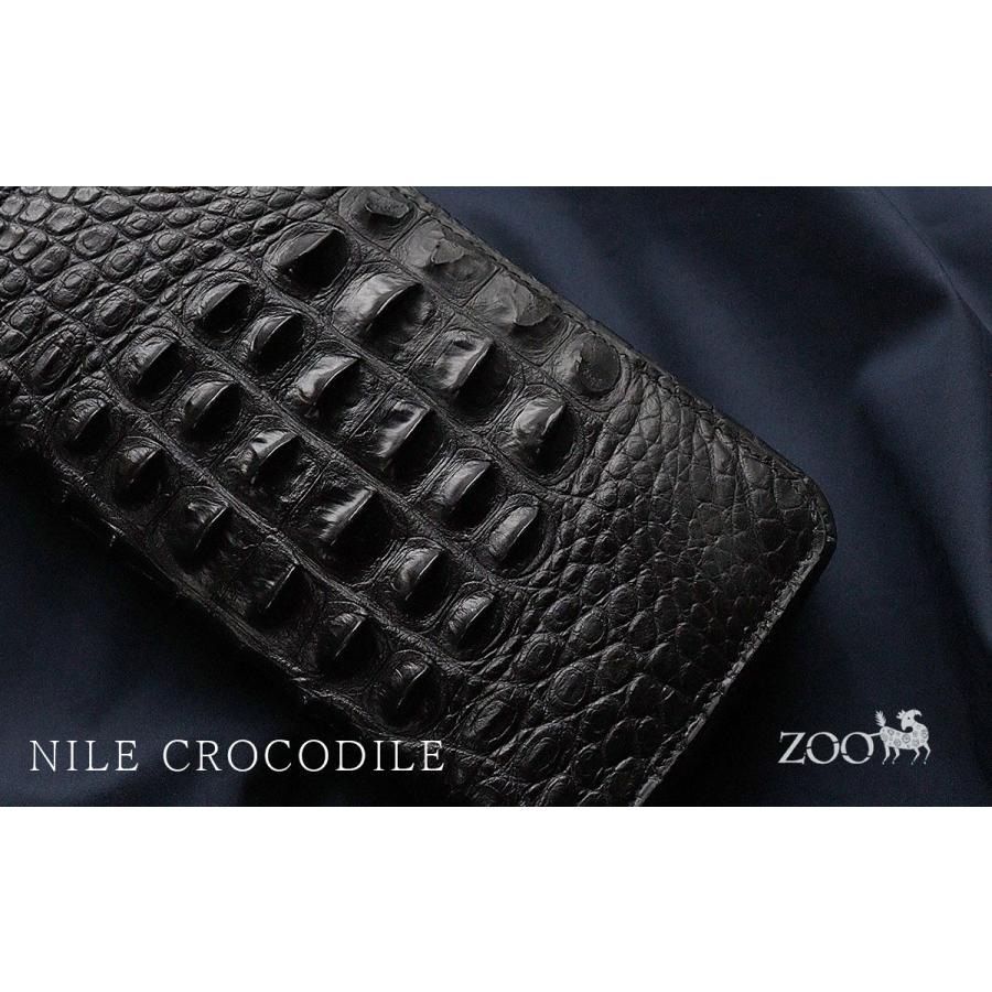 クロコダイル ラウンドファスナー長財布 ナイルクロコ ホーンバック革 CROCODILE　ZOO(ズー) ワニ革 メンズ  ZLW-144 ピアノブラック｜arista｜05