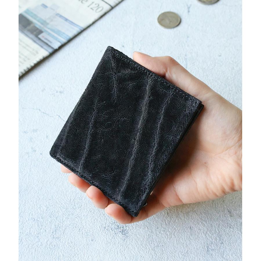 ZOO（ズー） 象革 エレファントレザー 二つ折り財布 コンパクト 薄マチ