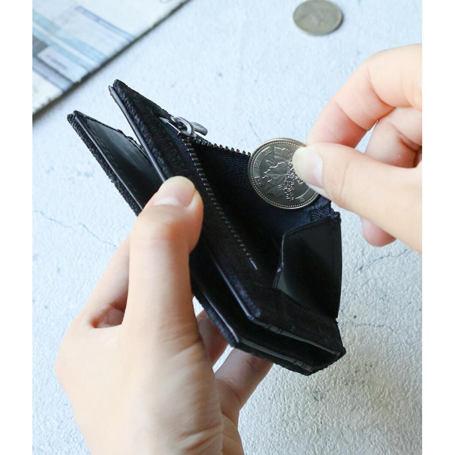 ZOO（ズー） 象革 エレファントレザー 二つ折り財布 コンパクト 薄マチ