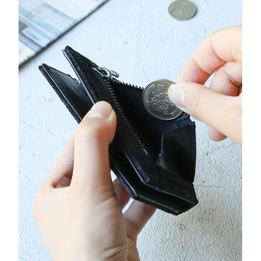 ZOO（ズー） 象革 エレファントレザー 二つ折り財布 コンパクト 薄マチ