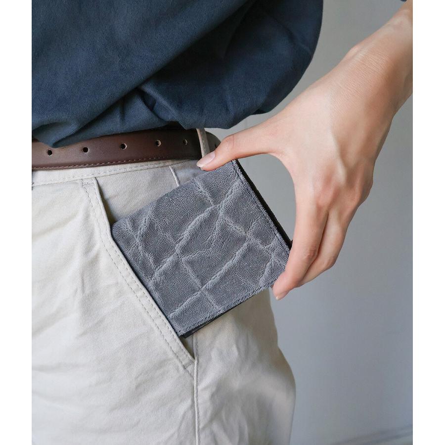 ZOO（ズー） 象革 エレファントレザー 二つ折り財布 コンパクト 薄マチ