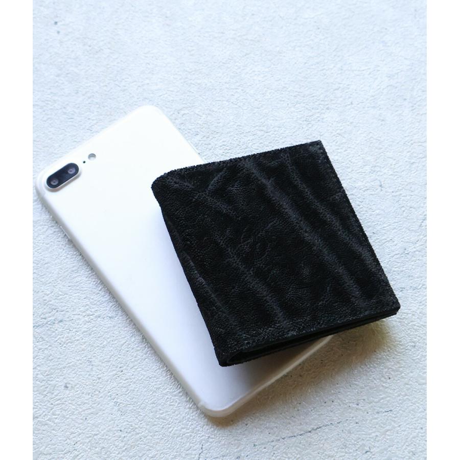 ZOO（ズー） 象革 エレファントレザー 二つ折り財布 コンパクト 薄マチ