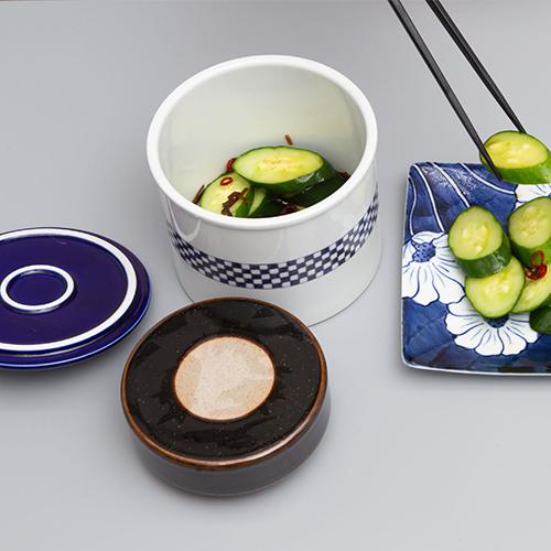 有田焼【浅漬け鉢（市松模様）】日本製 漬物 保存容器 一夜漬け : 東