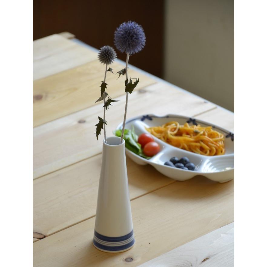 HASAME EISEN 花瓶 一輪さし　有田焼 有田焼 一輪挿し （ブルーライン） 可愛い ミニ花瓶 : 東セラショップ