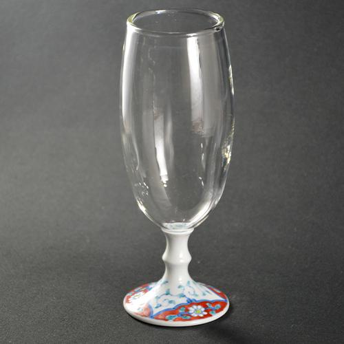 有田焼　浪漫グラス　ゆらりんグラス　新品未使用　ビール　ブランデー ビールグラス 【有田浪漫グラス（赤濃唐草）】手描き 有田焼 崋山窯作