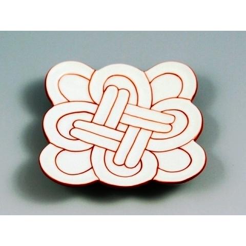 有田焼 田清窯 睦峯 白磁赤線吉祥結び 小皿 : 有田焼赤絵町 - 通販