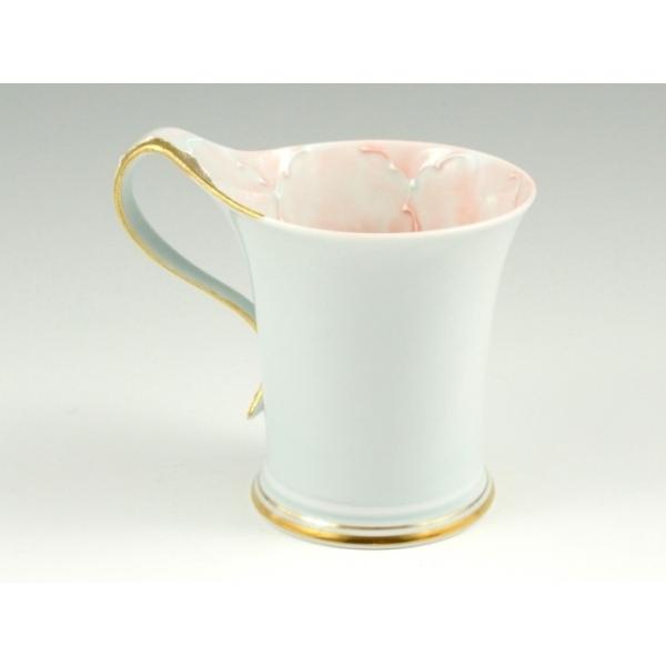 新作続新作続有田焼 文山窯 金ピンク牡丹流転型 マグカップ 食器