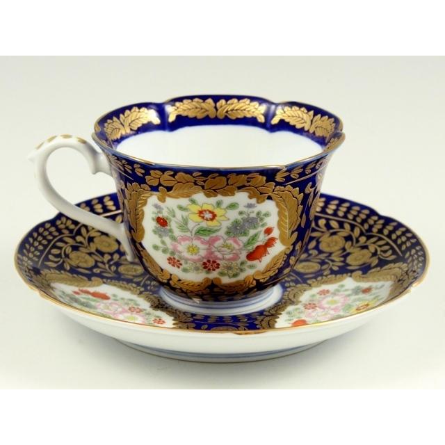 有田焼 幸楽窯 染錦葡萄絵(ピンク) コーヒーカップ&ソーサー【珈琲碗皿