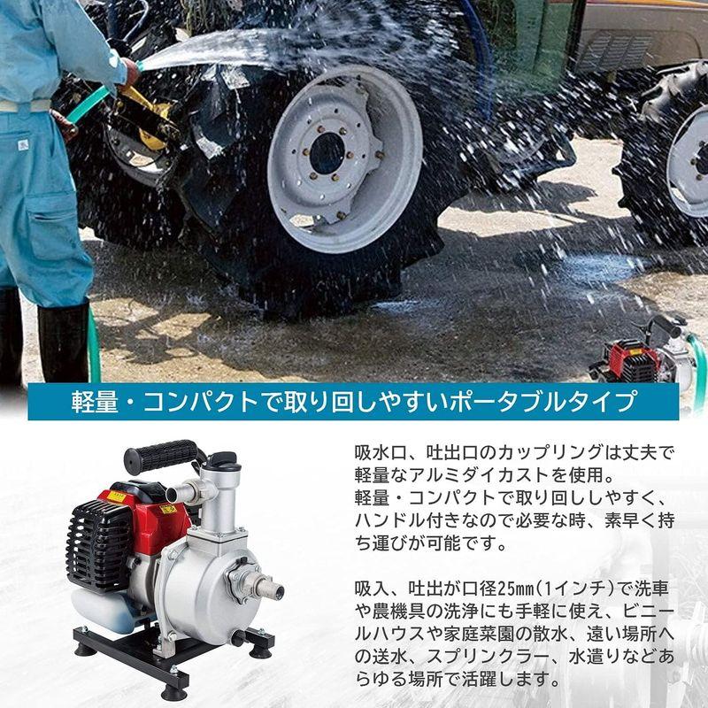 ナカトミ　エンジンポンプ　ハイデルスポンプ　120L　エンジン式ポンプ　2サイクル　1インチ　最大吐出量　(25mm)　min　排水ポンプ