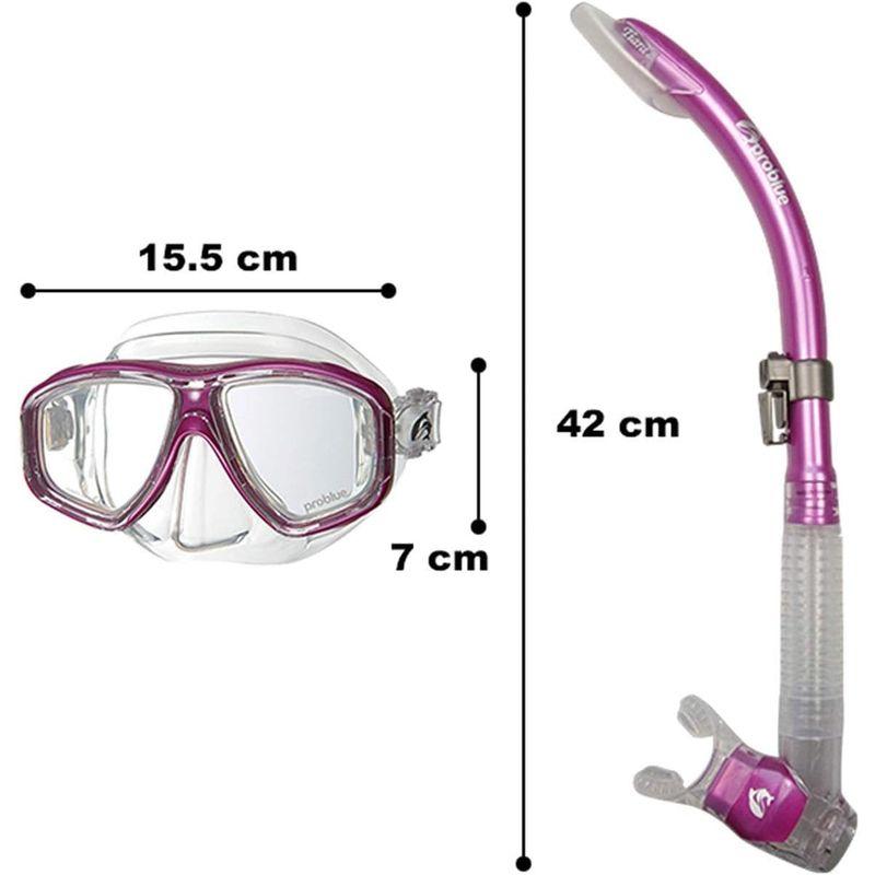 PROBLUE プロブルー 軽器材2点セット シュノーケリング 度付きレンズ付セット MS-252 オルナタ Ornata シリコンマスク プロブルー 軽器材2点セット シュノーケリング 度付きレンズ付セット MS オルナタ Ornata シリコンマスク