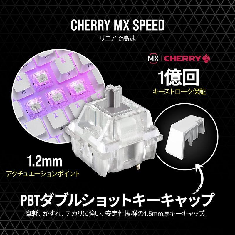 包装無料 CORSAIR K65 RGB MINI 60% USB-A メカニカルゲーミングキーボード Cherry MX スイッチ採用 ホワィト C