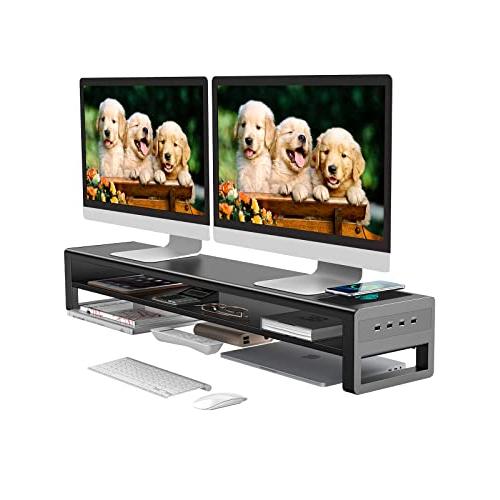 STARSIKIデュアル モニター台 2段式 モニタースタンド USB 3.0 データ