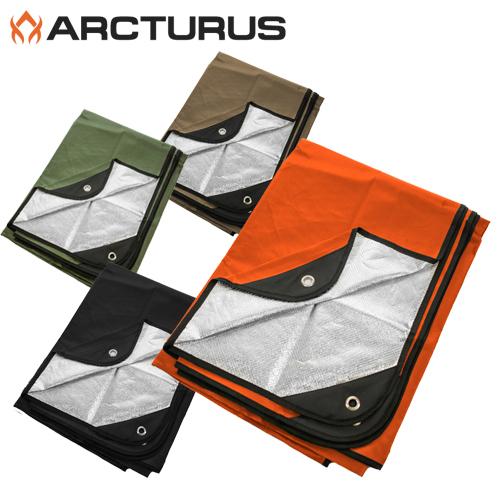 Arcturus All Weather Outdoor Survival Blanket アークトゥルス ハトメ付き 収納ケース付き オールウェザー アウトドア サバイバル ブランケット 150cm x 210cm｜arkham