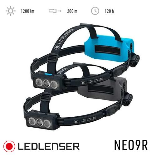 LEDLENSER(レッドレンザー) 最大 1200 lm ルーメン  ヘッドランプ ヘッドライト NEO9R ブラック・グレー/ブラック・ブルー｜arkham