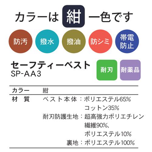 刃物で切れにくい防刃衣類 サクセスプランニング 防刃ベスト 耐刃ベスト 京都西陣 yoroi pro セーフティベスト 防護力 強化モデル SP-AA3の画像