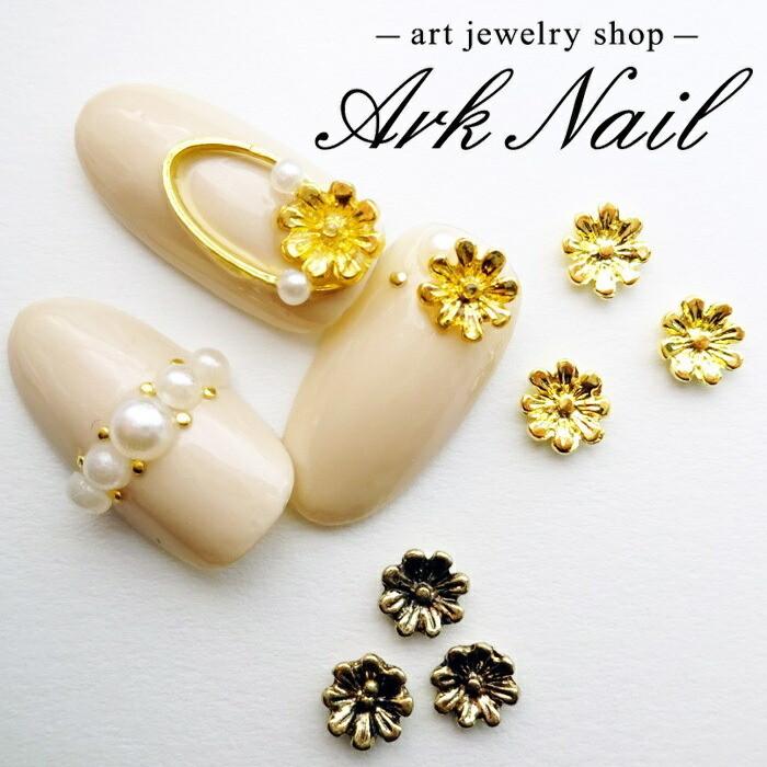 バラ売り】アンティークフラワーパーツ ゴールド/アンティーク1個