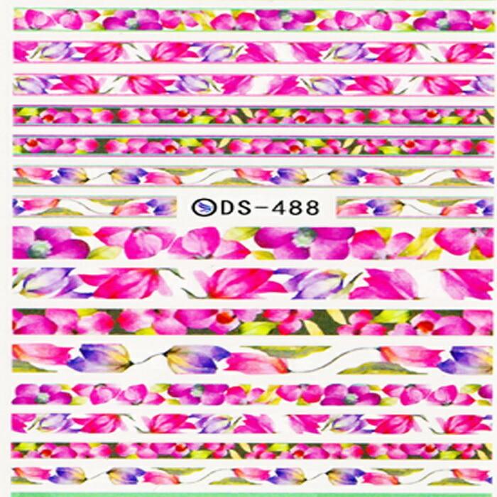 ウォーターネイルシール 【DS-488】 ネイルステッカー 花柄 ボタニカル