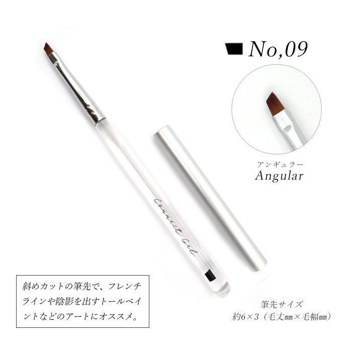 ジェルブラシ ジェル筆 キャップ付き 全10種 1本 ブラシ ジェルネイル